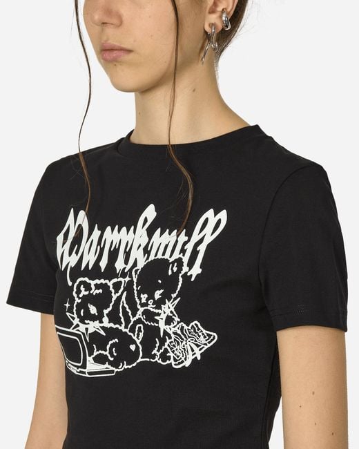 MARRKNULL Black Punk Bear Slim-fit T-shirt