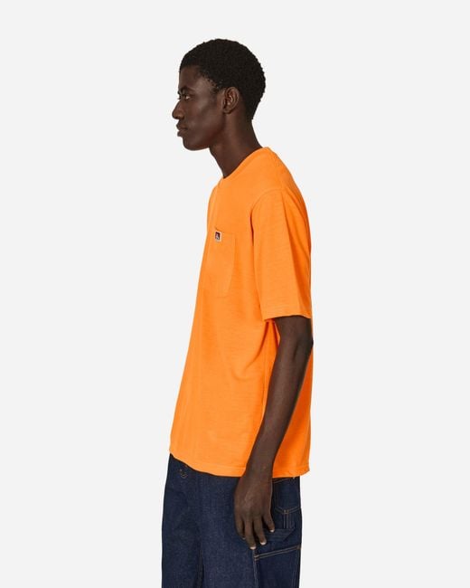 Ben Davis Work Clothes Orange Heavy Duty Classic Label Pocket T-Shirt for men