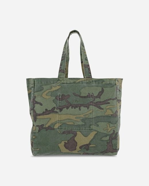 Needles Green Reversible Tote Bag Camo for men