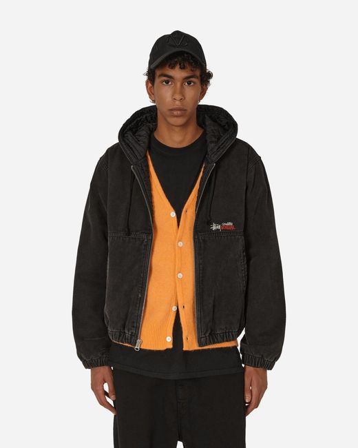 Stussy Black Canvas Insulated Work Jacket for men