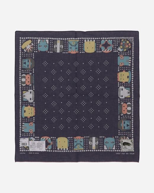 Kapital Blue Fastcolor Selvedge Bandana (Kachina) for men