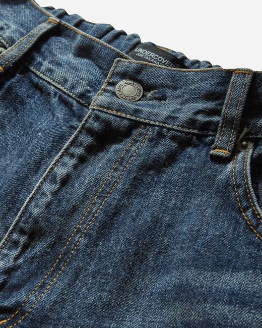 Undercover Blue Women S Fringed Denim Pants Light Indigo