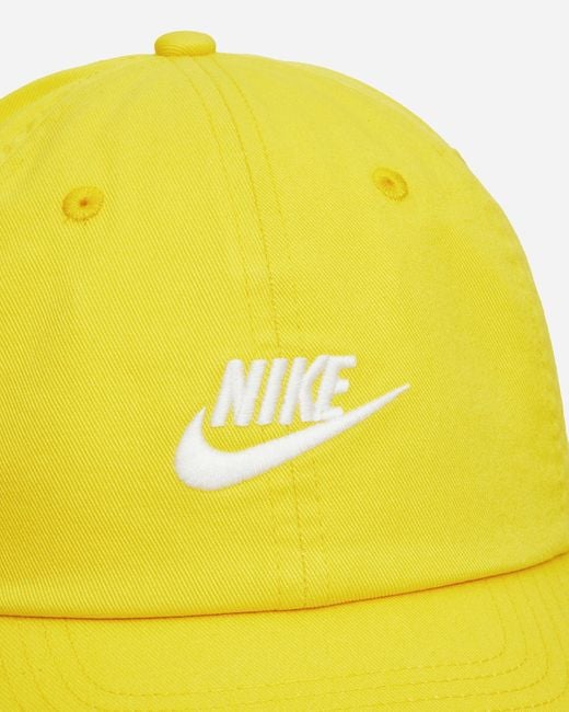 Nike Yellow Club Unstructured Futura Wash Cap Lightening / White for men