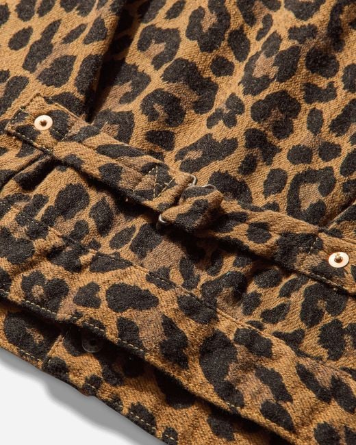 Kapital Brown Men S Twill Aging-wool Leopard 1st Jacket for men