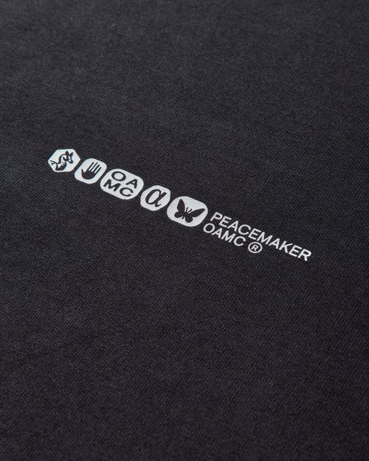 Oamc Peacemaker Black S Painted Double Layer Boxy T-Shirt for men