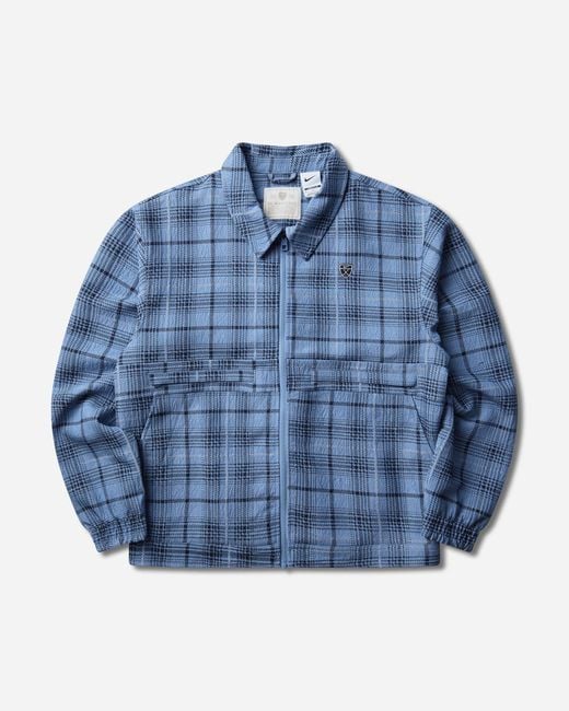 Nike Blue Tartan Loose Jacket Work for men