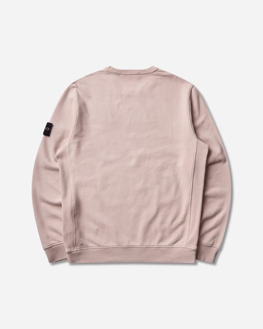 Stone Island Pink Organic Cotton Fleece Crewneck Sweatshirt Antique Rose for men