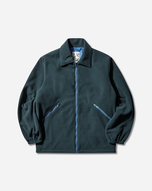 GR10K Blue Men S Collar Reversible Fleece Jacket Forest for men