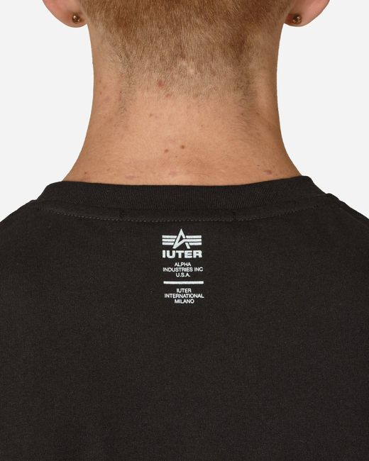 Iuter Black Alpha Industries Mat T-Shirt for men