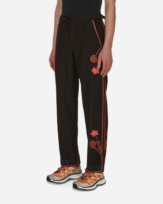 Bode Multicolor Rancher Embroidered Trousers Brown for men