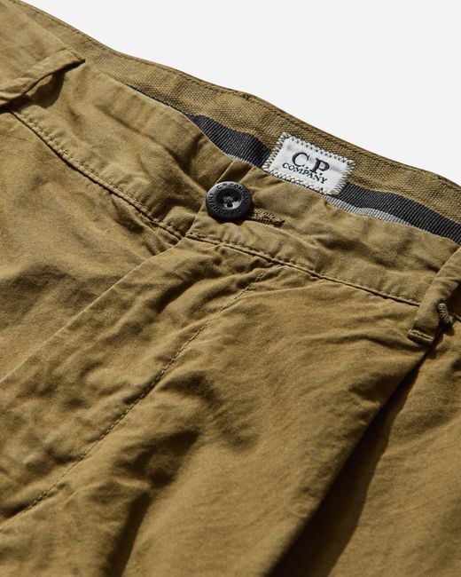 C P Company Green Microreps Peached Cargo Pants Capers for men