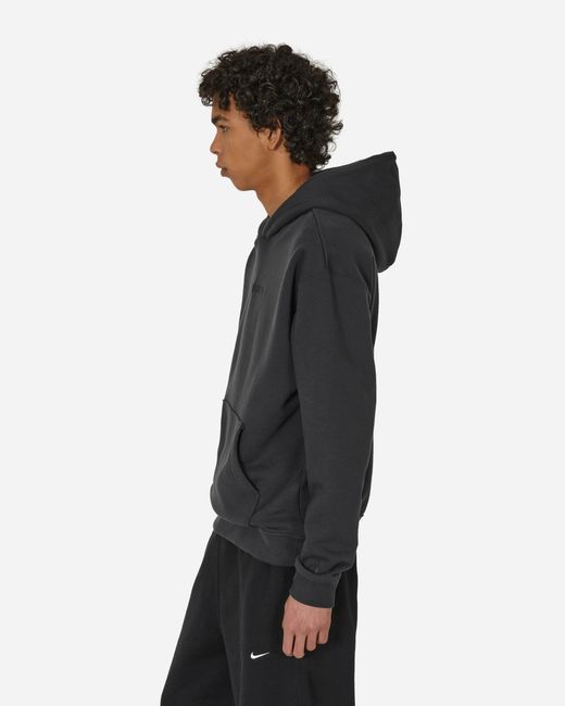 Nike Black Wordmark Fleece Hooded Sweatshirt Off Noir for men