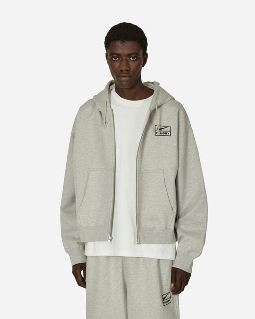 Nike Stüssy Full-Zip Fleece Hoodie Heather in Natural for Men | Lyst