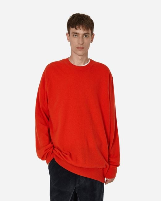 Comme des Garçons Red Oversized Knit Sweater for men