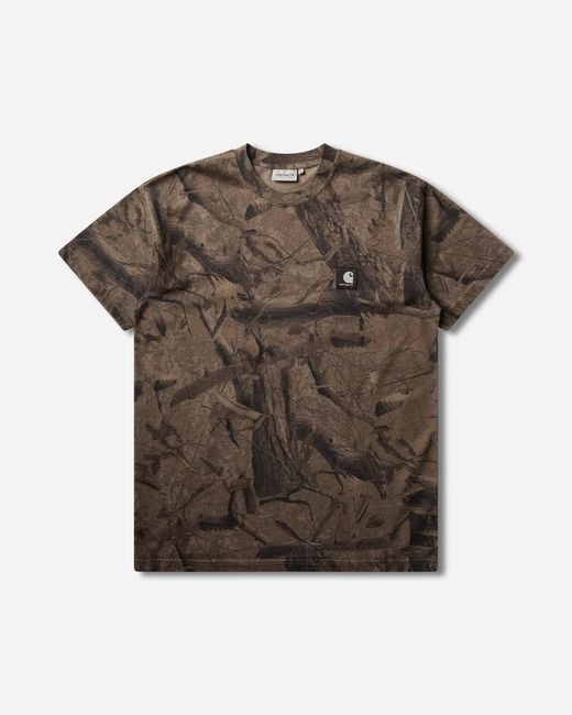 Carhartt Brown Feather Tree Camo T-Shirt Khaki for men