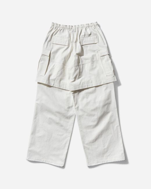 DingYun Zhang White Double Cargo Trousers for men