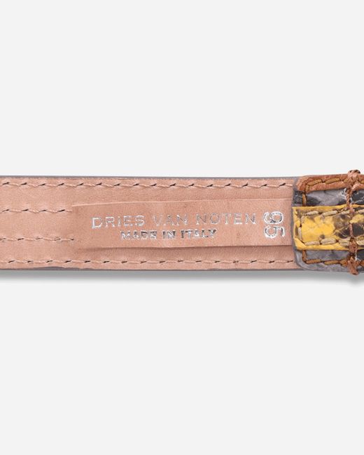 Dries Van Noten White Printed Leather Belt for men