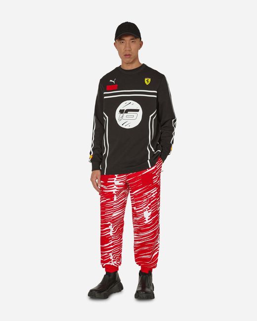PUMA Black Joshua Vides X Scuderia Ferrari Crewneck Sweatshirt for men