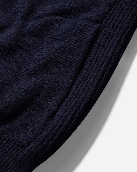 Comme des Garçons Blue S 1/2 Zip Wool Hoodie for men