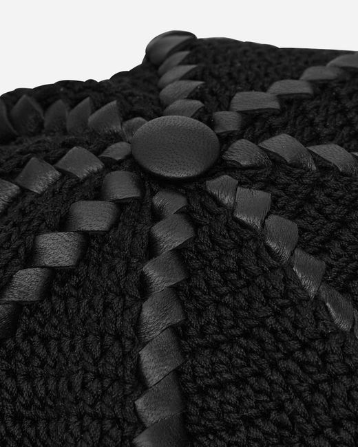 SSU Black Ursa Leather Lace Bakerboy Cap