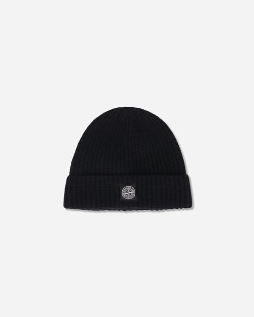 Stone Island Black Light Rws Geelong Wool Beanie for men