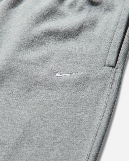 Nike Gray Men S Solo Swoosh Open Hem Fleece Sweatpants Dark Grey Heather for men