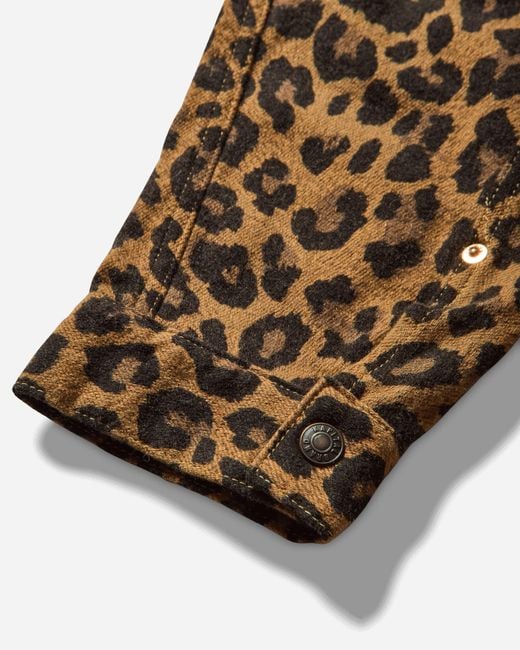 Kapital Brown Men S Twill Aging-wool Leopard 1st Jacket for men
