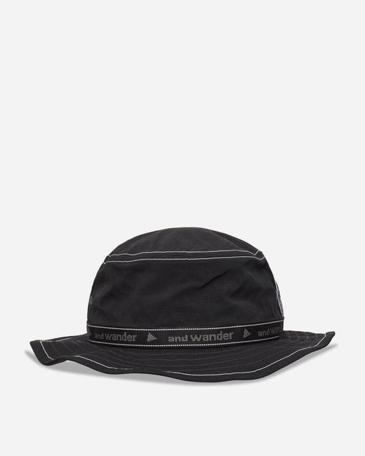 And Wander Black Jq Tape Hat for men