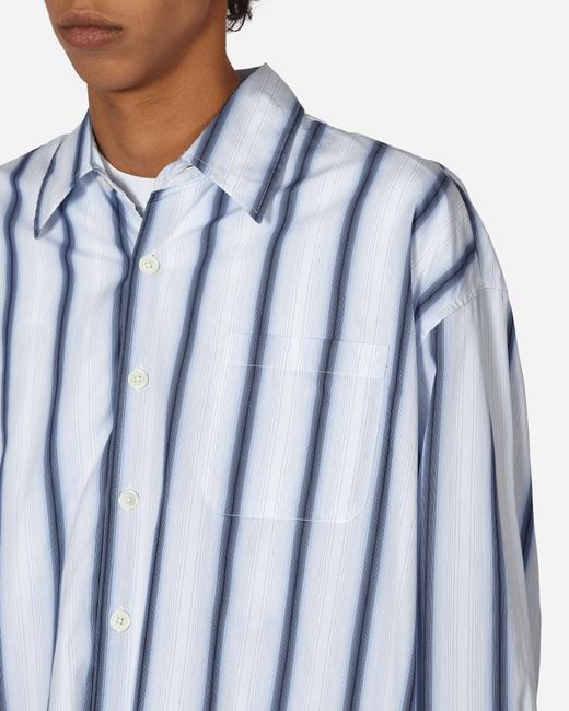 Our Legacy Blue Crypto Stripe Borrowed Shirt for men