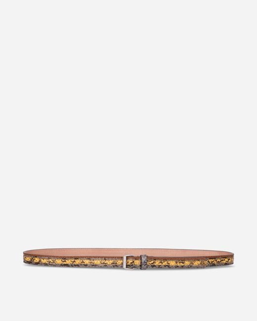 Dries Van Noten White Printed Leather Belt for men
