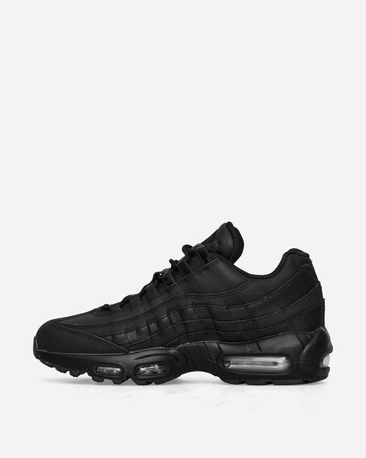 Nike Air Max 95 Leather, Suede And Woven Mid-top Trainers in Black for Men  | Lyst