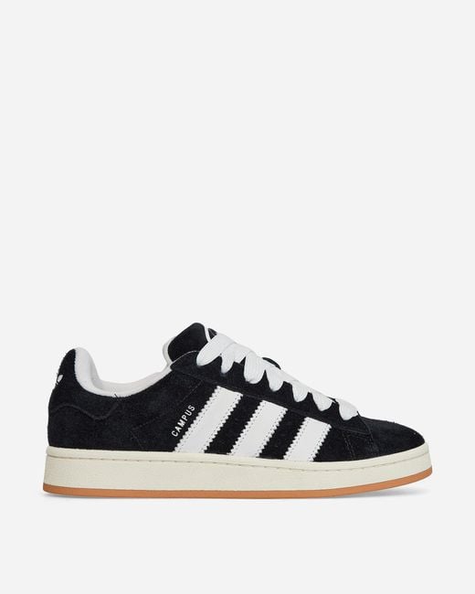 Adidas Black Campus Brand-stripe Suede Low-top Trainers