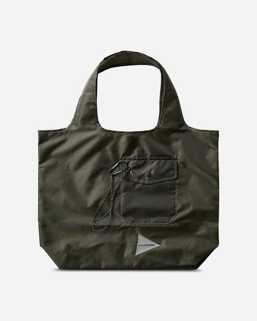 And Wander Green Crispy Rip Grocery Pocket Bag Khaki for men
