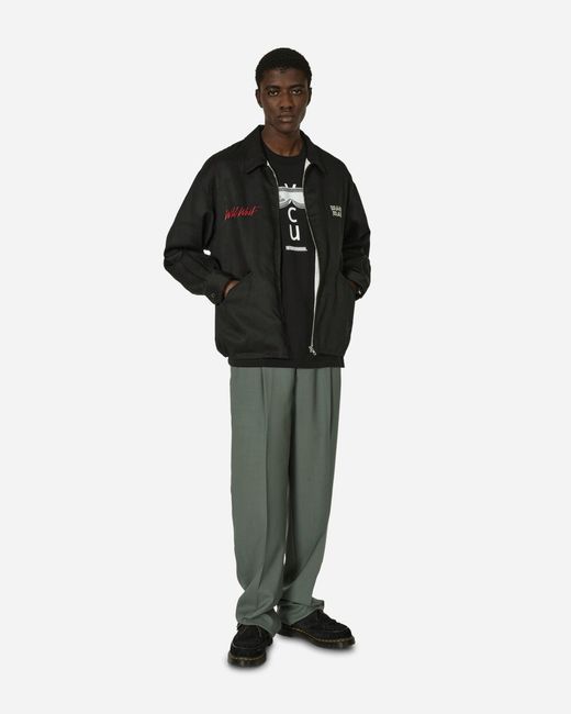 Wacko Maria Dormeuil Double Pleated Trousers in Green for Wacko Maria Dormeuil Double Pleated Trousers in Green for