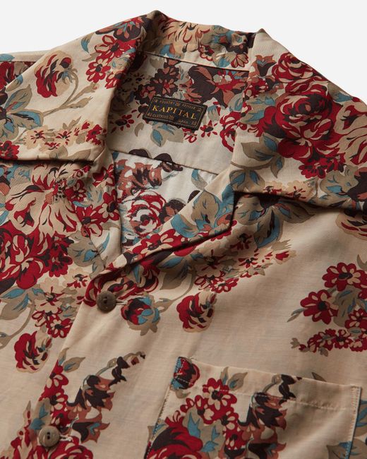 Kapital Brown S Silk Rayon Champetre Amaterasu Wrangle Collar Aloha Shirt Ecru for men
