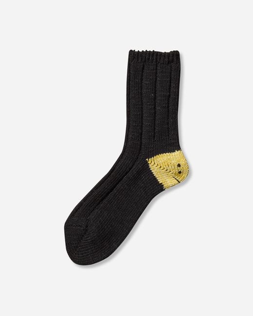 Kapital Black 56 Yarns Ma-1 Rainbowy Happy Heel Socks for men