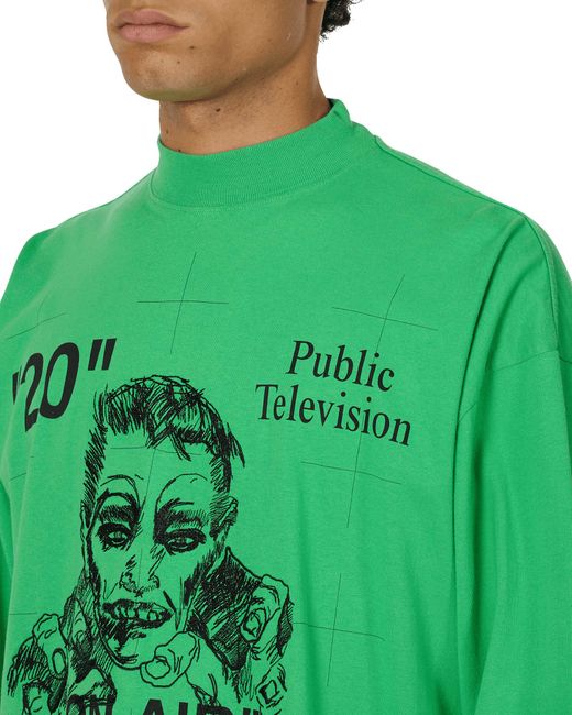 Off-White c/o Virgil Abloh Cotton Mirko Artist Oversized Mock Neck Long Sleeves T-shirt in Green ...