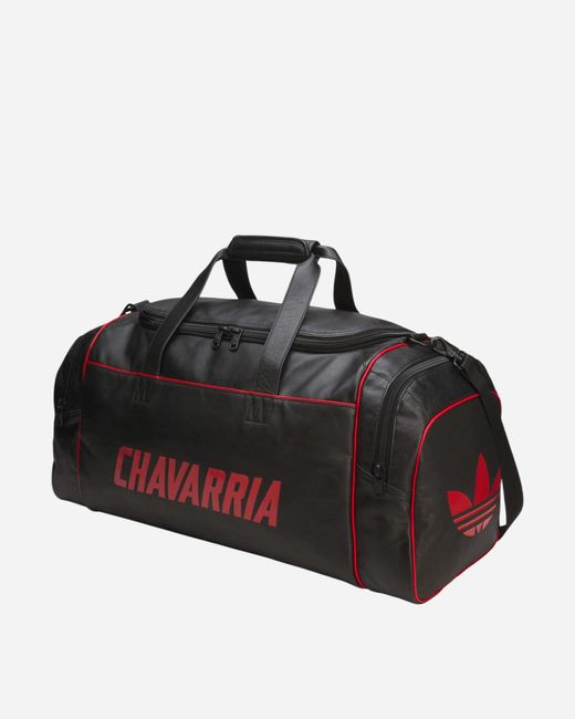 Adidas Black Willy Chavarria Premium Leather Gym Bag for men