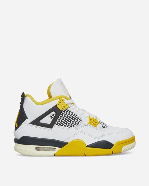 Nike Yellow Wmns Air Jordan 4 Retro Sneakers Vivid Sulphur for men