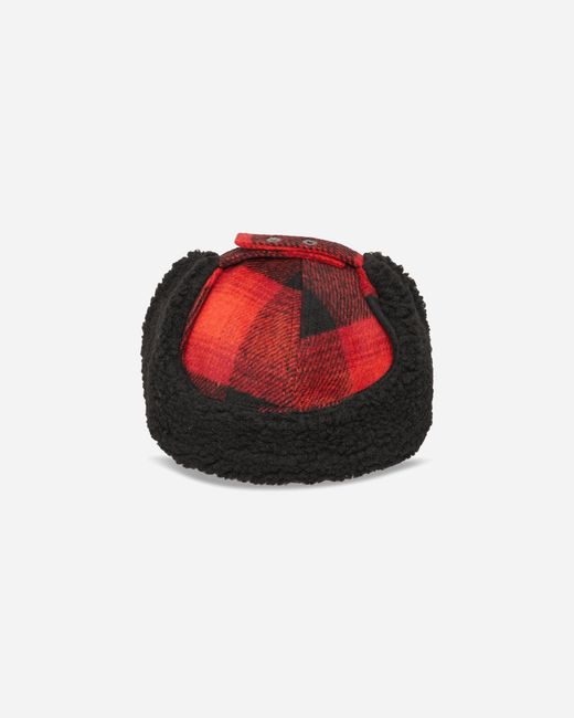 No Problemo Red Plaid Flap Cap for men