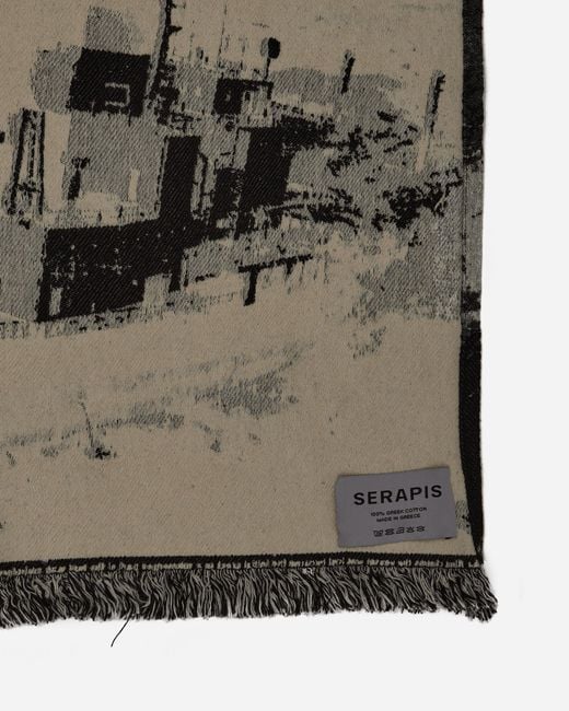 Serapis Black Newspapers Cuts Jacquard Throw for men