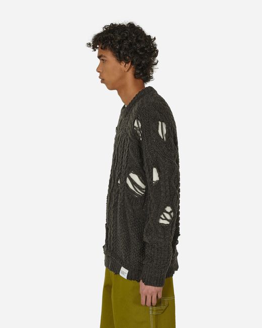 Neighborhood Black Patchwork Savage Sweater Charcoal for men