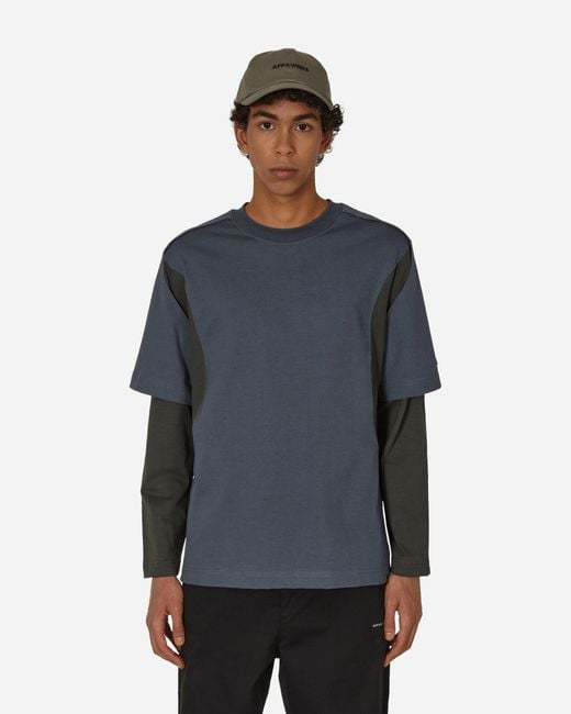 AFFXWRKS Blue Dual Sleeve T-shirt Muted for men