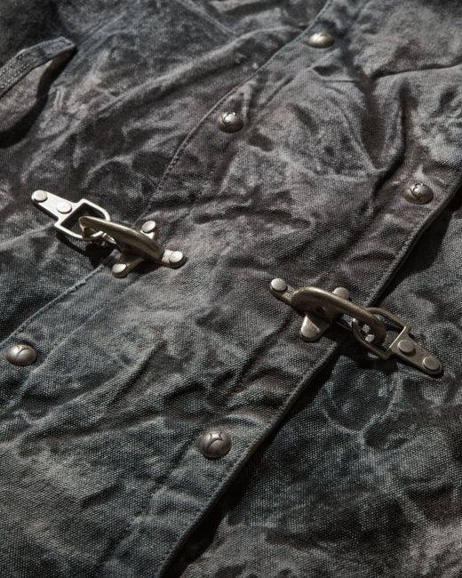 THUG CLUB Gray S Bio Soldier Denim Trench Coat Camo for men