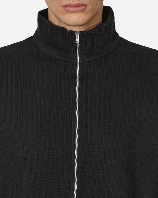 Our Legacy Black Shrunken Full Zip Polo Sweater for men