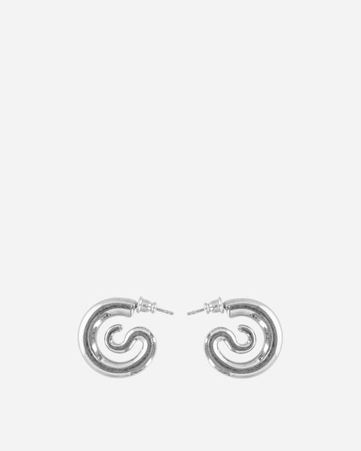 Panconesi White Small Serpent Hoops Silver