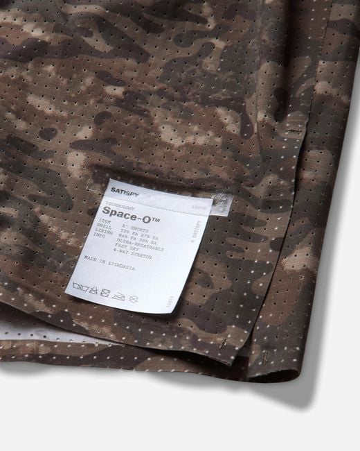 Satisfy Brown Space-O 5In Shorts Overland Trek Camo for men