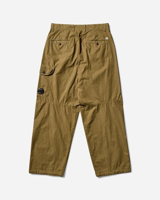C P Company Green Microreps Peached Cargo Pants Capers for men