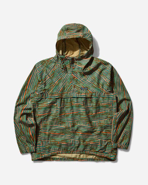 Patagonia Green Men S funhoggers Anorak Jacket Quilty Fitz / Heartleaf for men