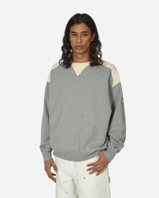 Cav Empt Gray Panel Shoulder Crewneck Sweatshirt for men